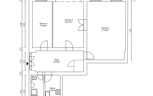 Rare: Elegant and spacious 3-room apartment in the heart of Charlottenburg.